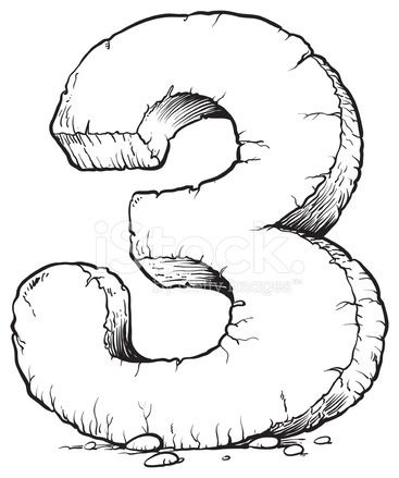 367x439 Number Three Stock Vector