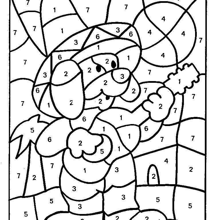 768x768 Printable Coloring Pages Color By Numbers Free Kids Christmas