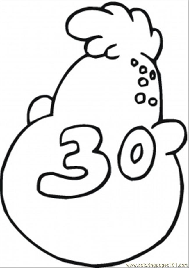 650x921 Number 30 Coloring Page