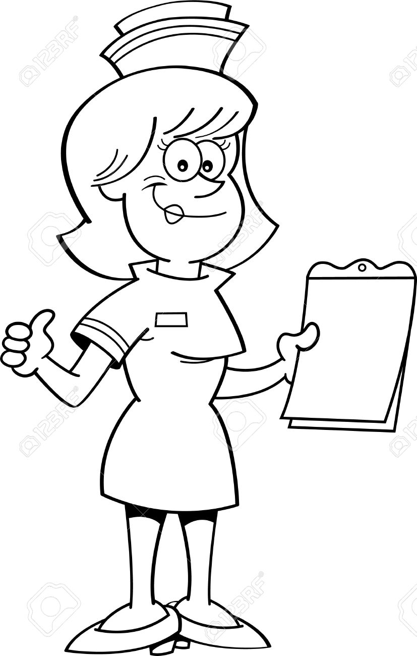 827x1300 Monochrome Clipart Nurse