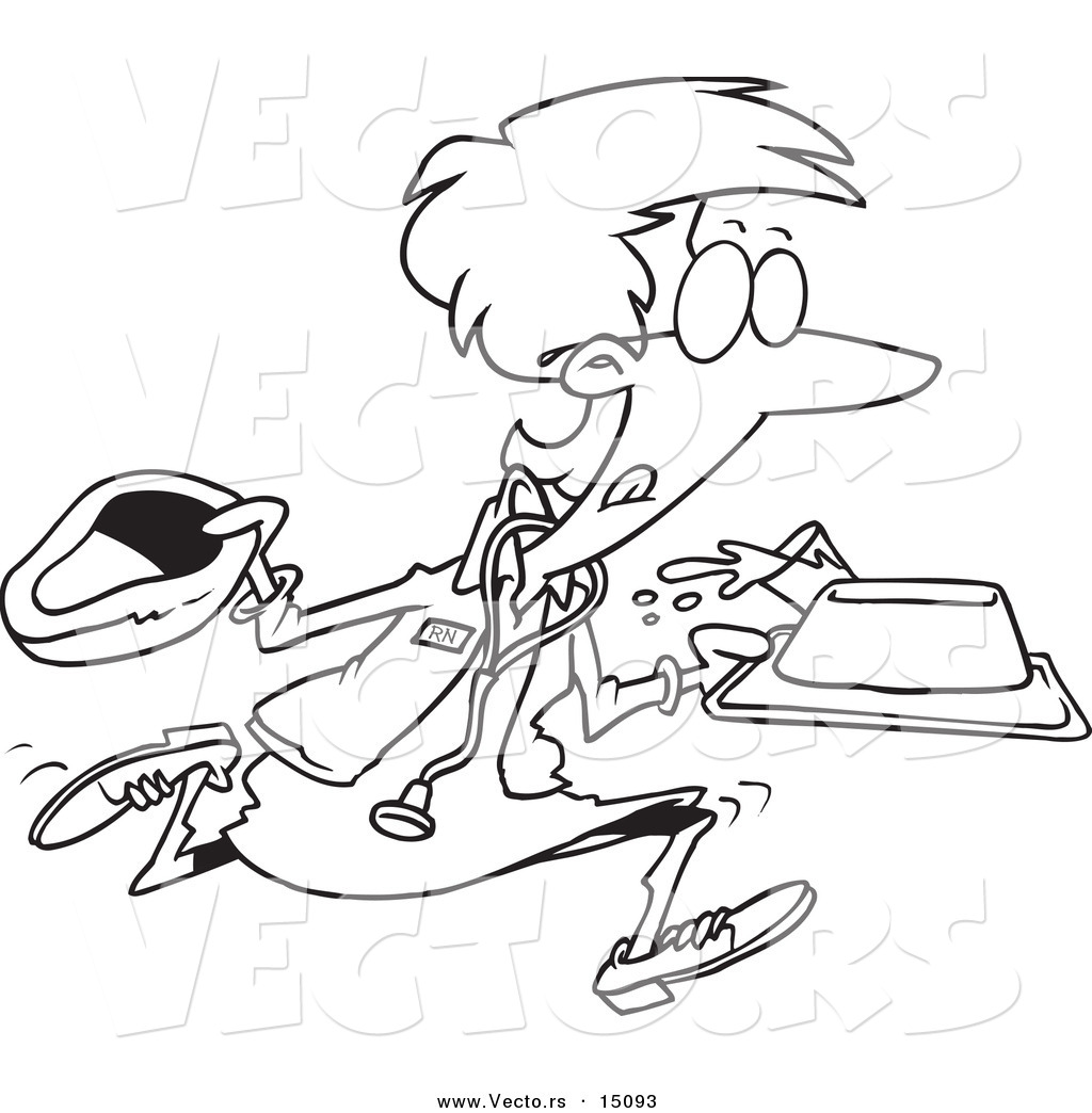 1024x1044 Vector Of A Cartoon Running Nurse