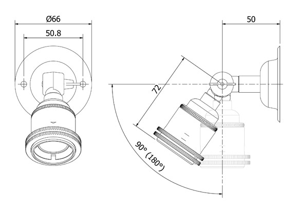 576x416 Wing Nut Wall Mount Lampholder E27 Fitting