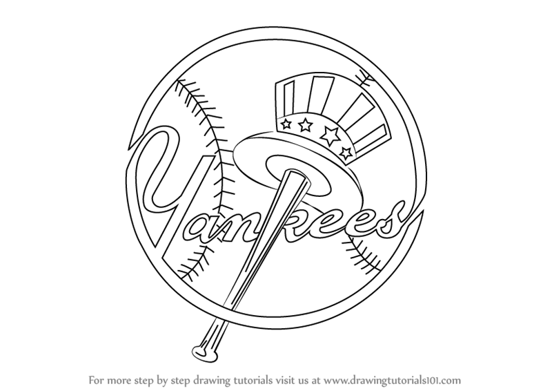 800x566 Learn How To Draw New York Yankees Logo (Mlb) Step By Step