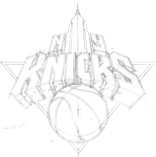 500x505 Typeverythingny Knicks Logo Sketch By Michael Doret. Graphic