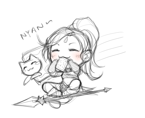 500x409 Nidalee + Nyan Cat Sketch By Dasqui
