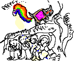 300x250 Nyan Cat Embarassed Hobbits Heard Him Fart. (Drawing By Oklakoff)