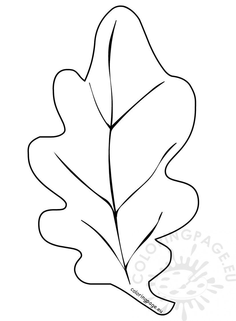 826x1122 Autumn Oak Leaf Coloring Page