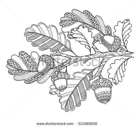 450x425 Oak Leaf Zentangle Borders