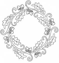 236x250 Clipart Of Engraved Acorn And Oak Leaf Design Elements