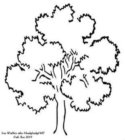 Oak Tree Line Drawing at GetDrawings | Free download