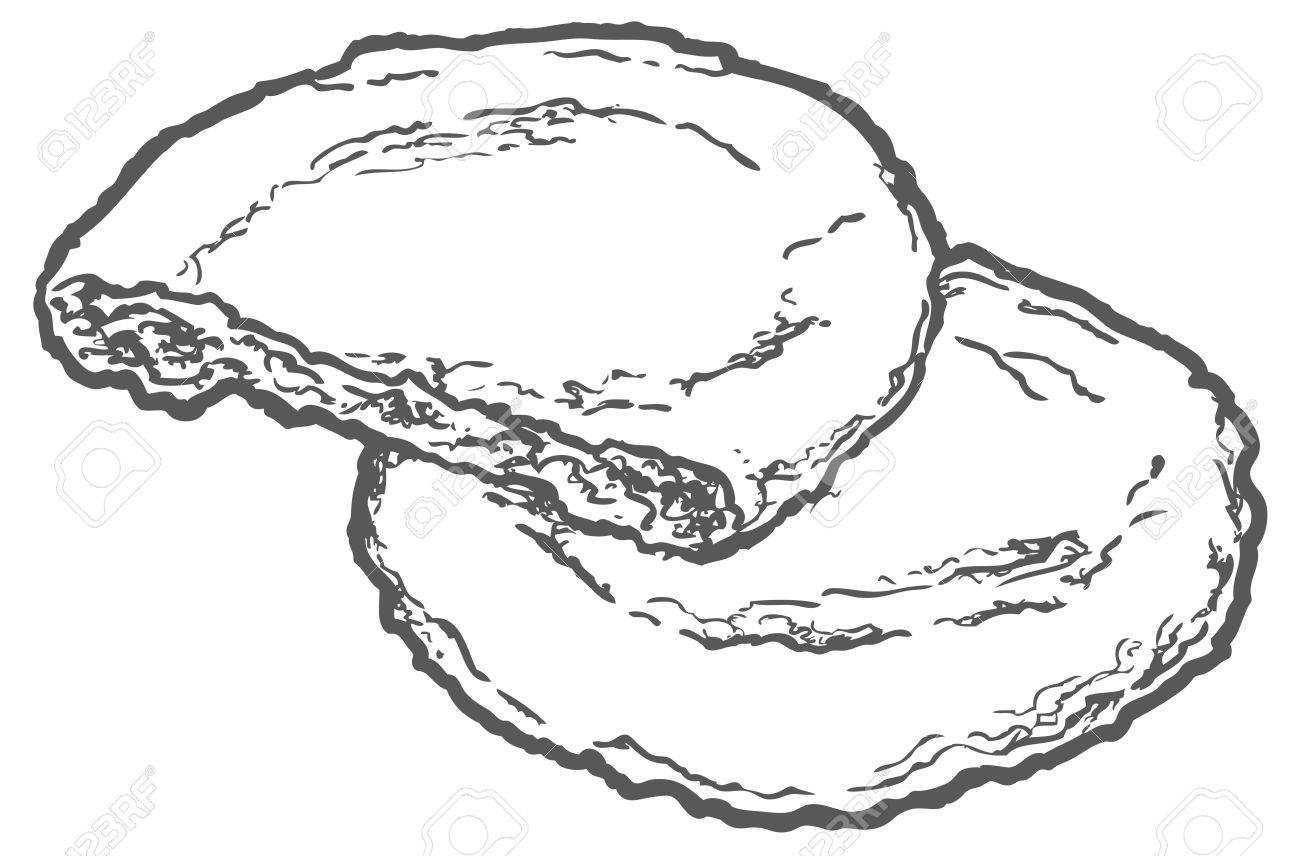 1300x856 Vector Outline Illustration Oat Cookies With Nuts Royalty Free