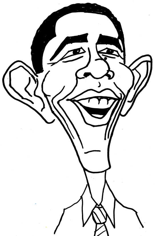546x826 Drawn Caricature Barack Obama
