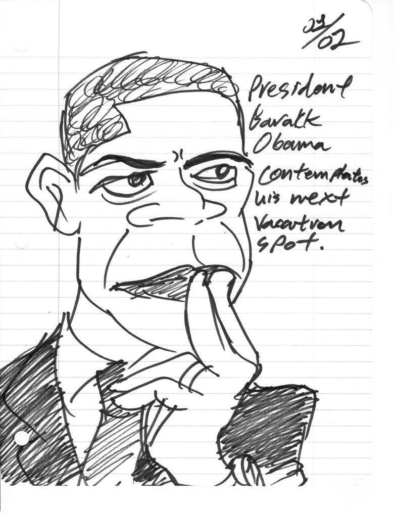 786x1017 Sharpie Caricature Contemplating Barack Obama By Smokingsumsoup