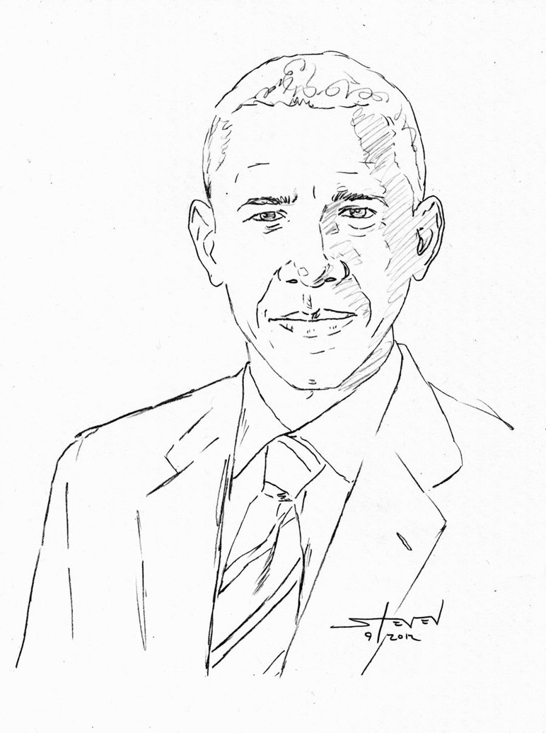 772x1036 Obama Sketch By Stevenwilcox