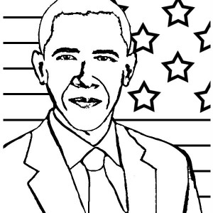 300x300 President Barack Obama Coloring Page And Quilt Block Pattern