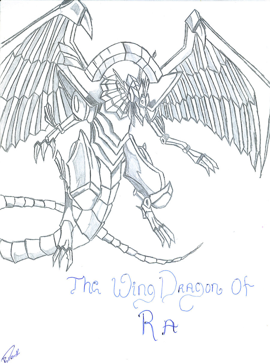 900x1209 The Wing Dragon Of Ra Drawing By Master101