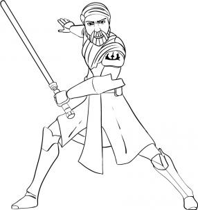 286x302 How To Draw Obi Wan Kenobi From Star Wars The Clone Wars Step 6