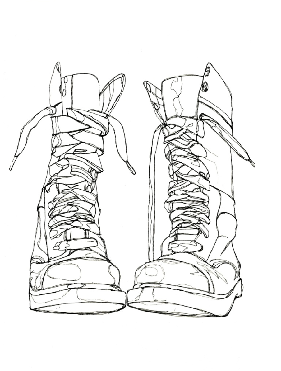 904x1192 Contour Line Drawing Shoes Brian Cho
