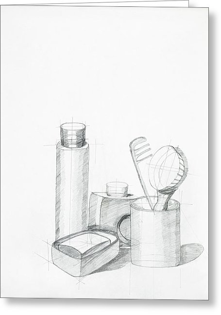 455x646 Composition With Objects Drawing By Dan Comaniciu