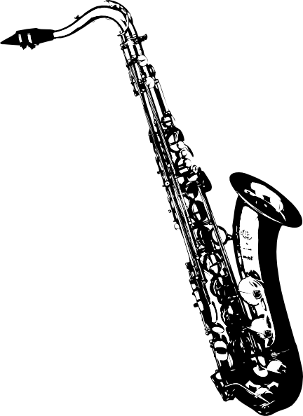 432x594 Tilted Sax Clip Art