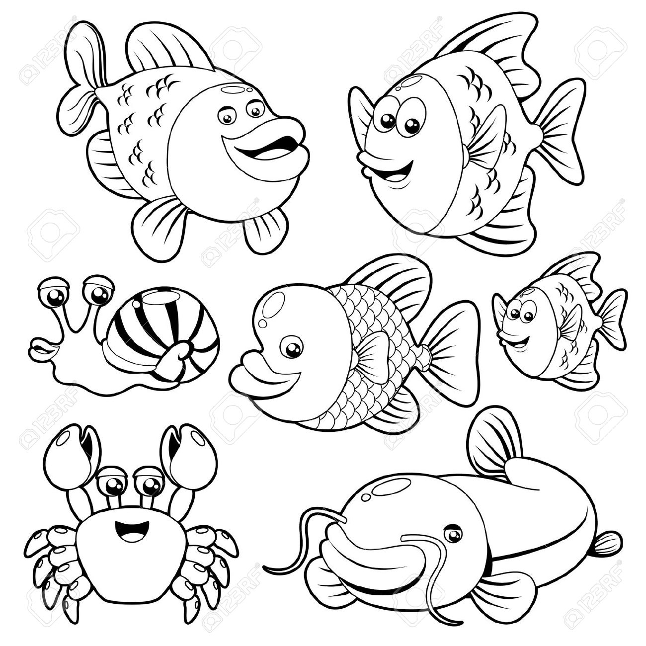 1300x1300 Ocean Fish Clipart Black And White