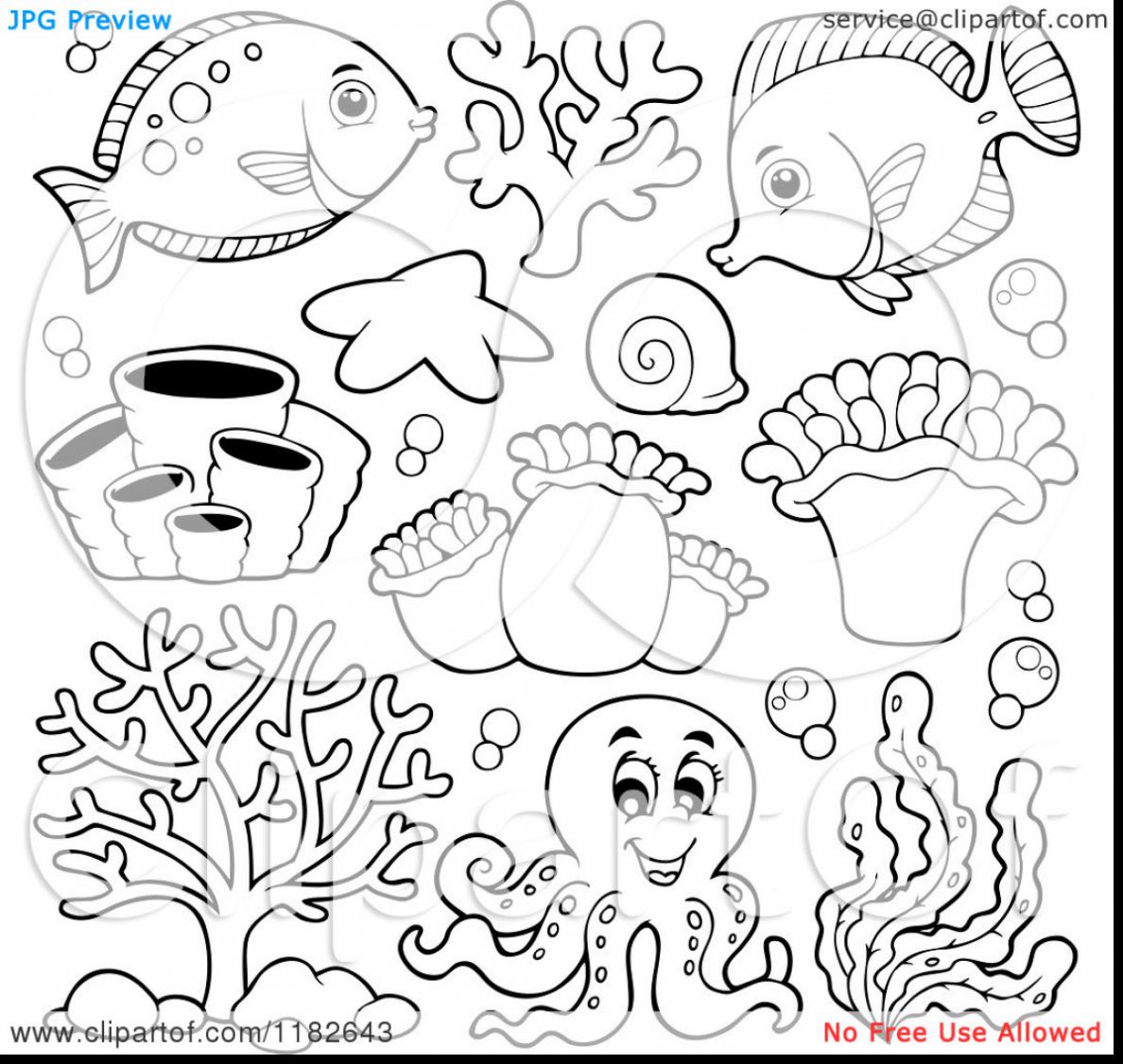 1188x1126 Extraordinary Cartoon Sea Animals Coloring Pages With Underwater