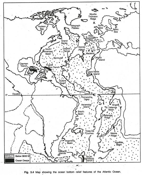 599x739 Ocean Bottom Relief With The Floors The Three Majors' Oceans