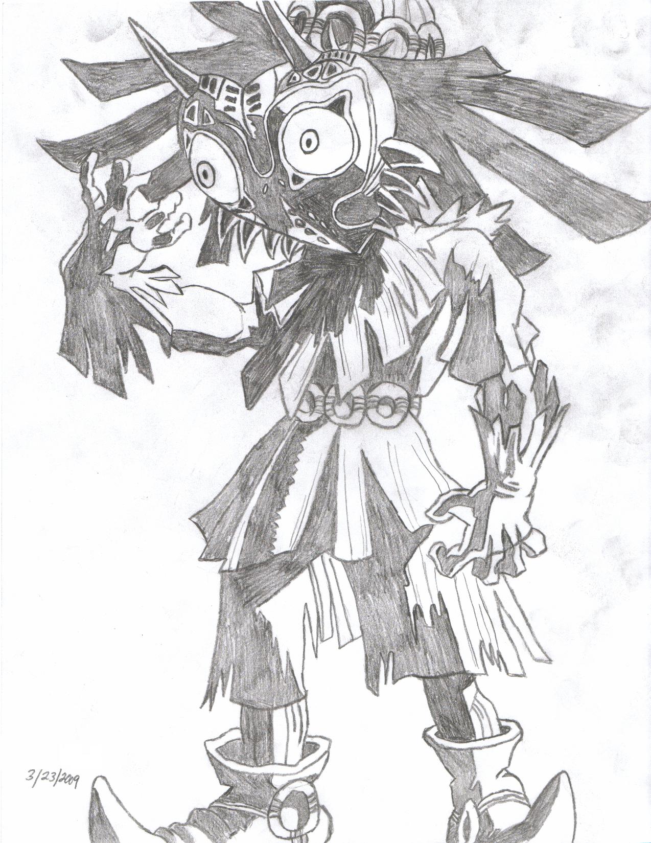1274x1649 Found A Pencil Drawing I Made Of Skull Kid Majorasmask