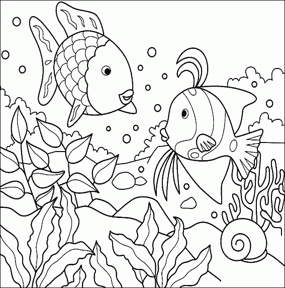 567x572 Happy Ocean Scene Coloring Pages Kids Design G