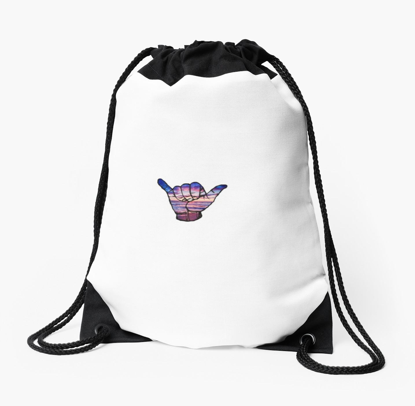 1435x1404 Ocean Sunset Shaka Drawstring Bags By Shirab193 Redbubble