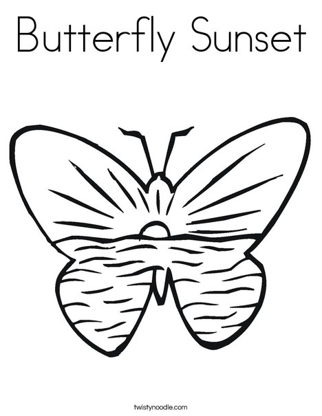 468x605 Butterfly Sunset Coloring Page