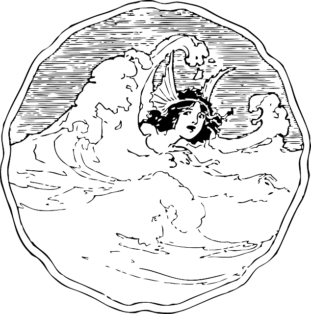 634x640 Outline, Woman, Person, Ocean, Wave, Sea, Waves