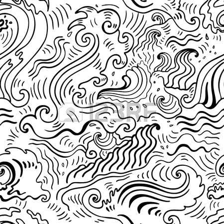 450x450 Sea Waves Pattern. Seamless Wave Background