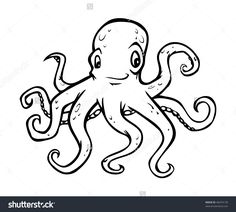 236x212 Octopus Line Drawing