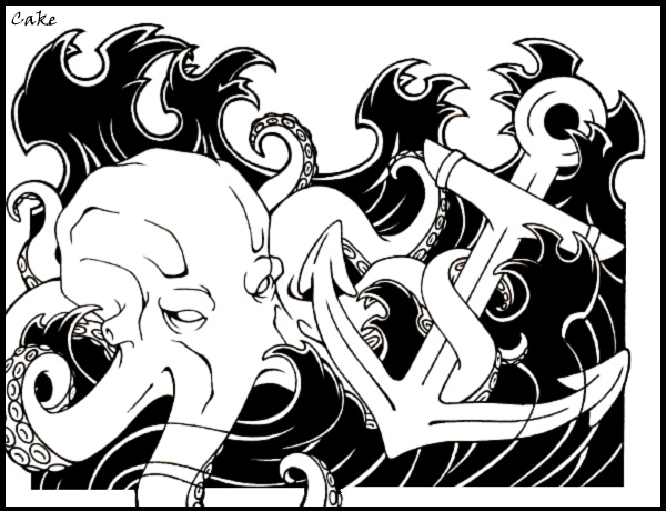 600x460 Octopus With An Anchor By Cakekaiser