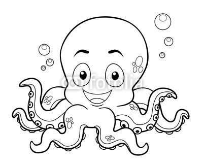 400x325 Cute Octopus Drawing Vector Illustration Of Cartoon Octopus