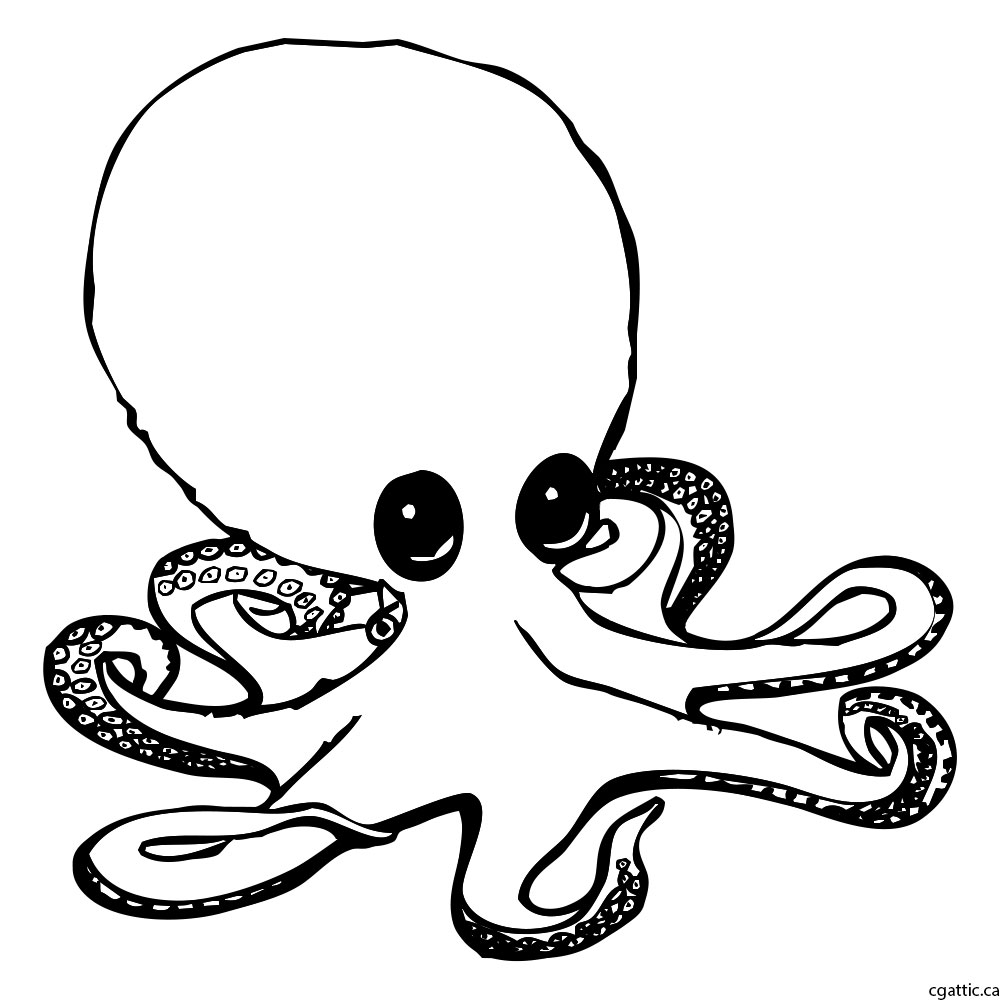 1000x1000 Octopus Cartoon Drawing In 4 Steps With Photoshop