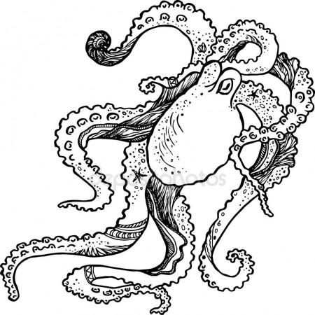 450x450 Octopus. Vector Drawing Stock Vector Marinka
