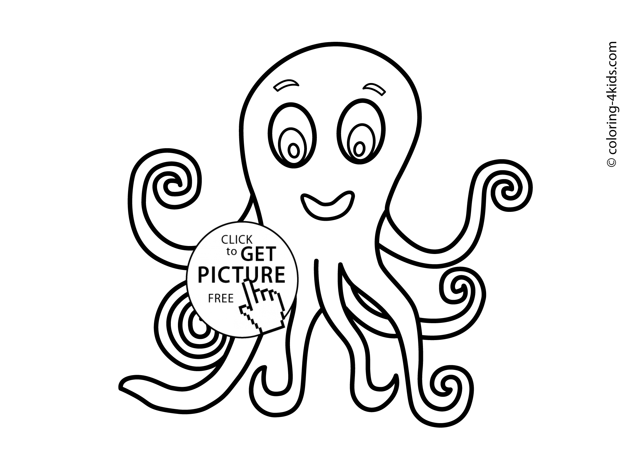 2079x1483 Octopus Animals Coloring Pages For Kids, Printable Free Coloing