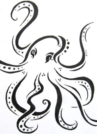 403x554 I Drew Him, Isn'T He Cute ) Swirly The Octopus, An Atcaceo
