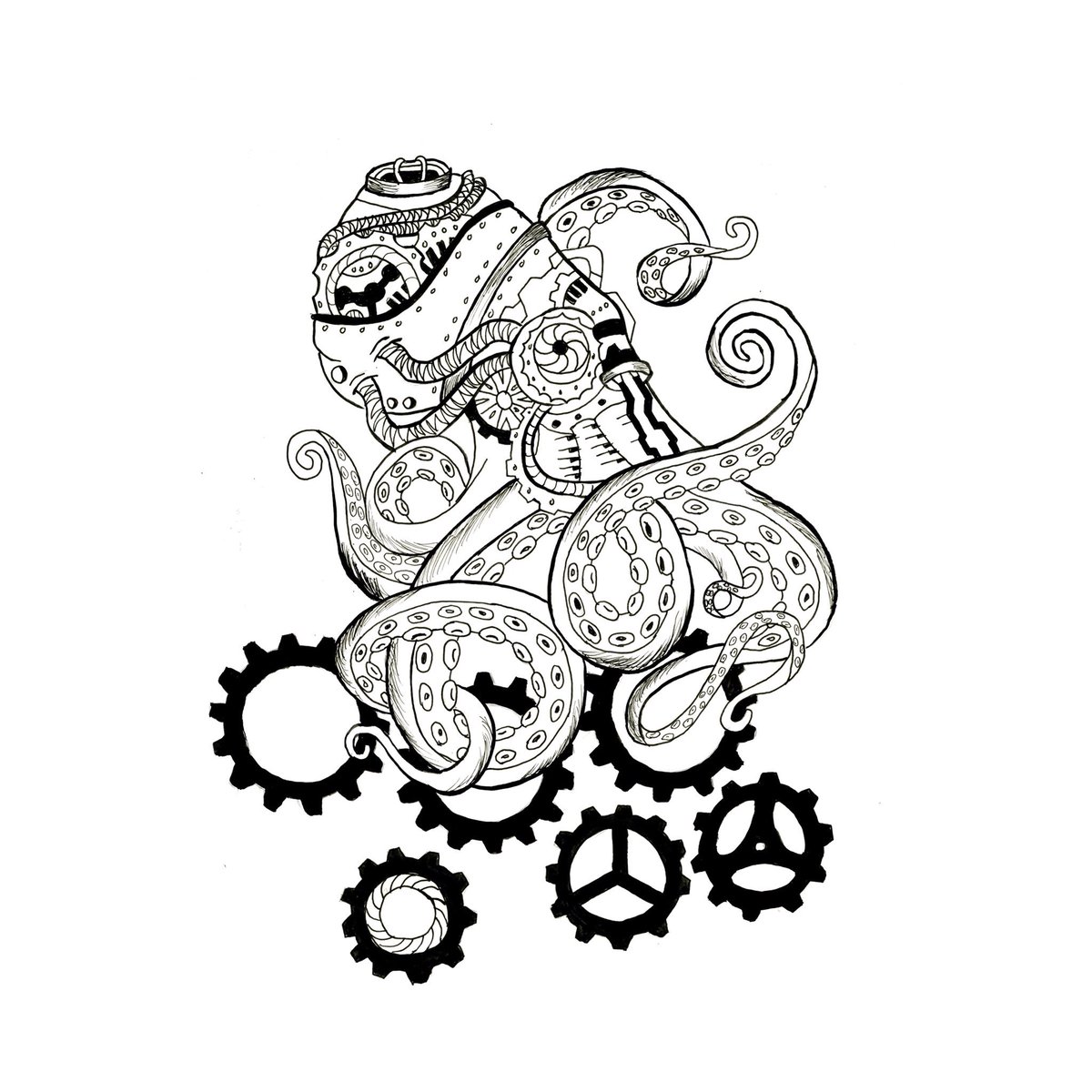 1200x1200 Parks Designs On Twitter Another Octopus Drawing, Except This