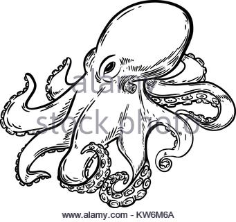 341x320 Tattoo Style Illustration Of A Giant Octopus Fighting An Astronaut