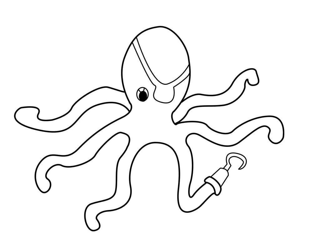 1024x768 Octopus Pirate Outline By Crochetamommy