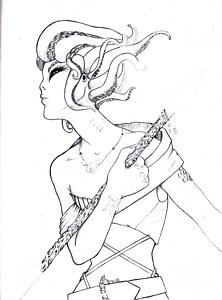 222x300 Octopus Girl Drawings Fine Art America