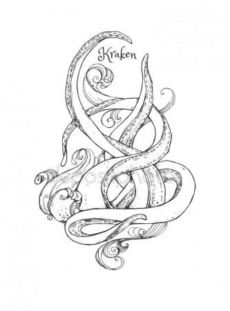 333x450 Tentacles Of The Octopus In The Waves. Stock Vector Inxanta