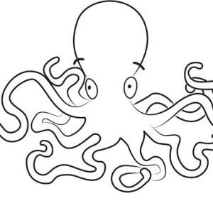 300x300 Octopus Outline Coloring Page Octopus Outline Coloring Page