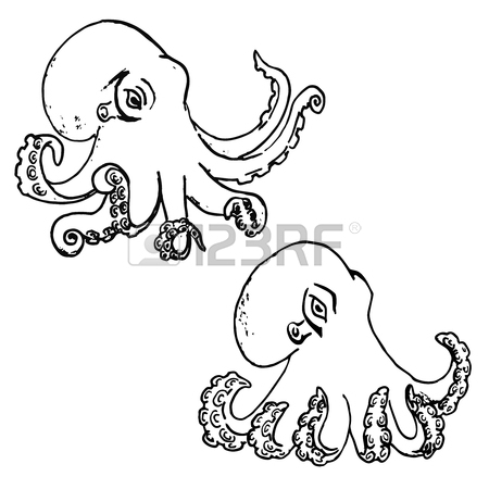 450x450 477 Octopus Silhouette Patterns Cliparts, Stock Vector And Royalty