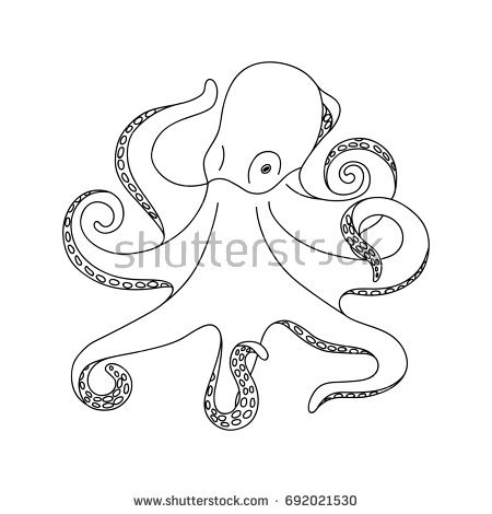 450x470 Sir Octopus (Outline)