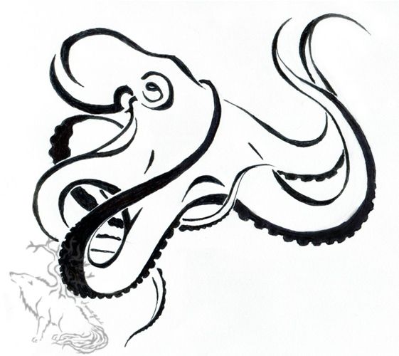 561x500 Simple Octopus Tattoos
