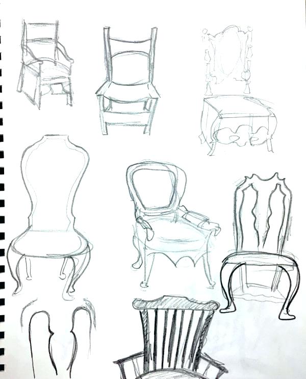 600x743 Office Chair Design Sketch The Drawing 3 Bathroom Cabinet